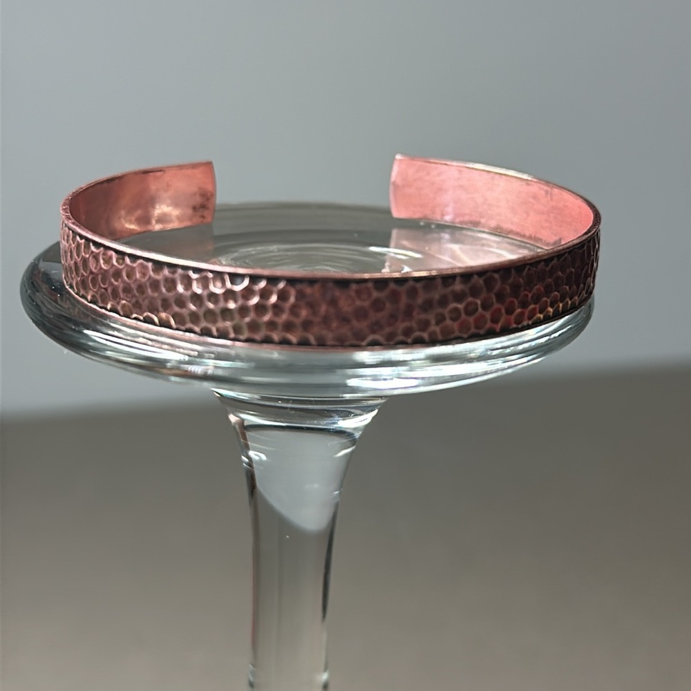 Hammered Solid Copper Bracelet 7 1/2” - image 5